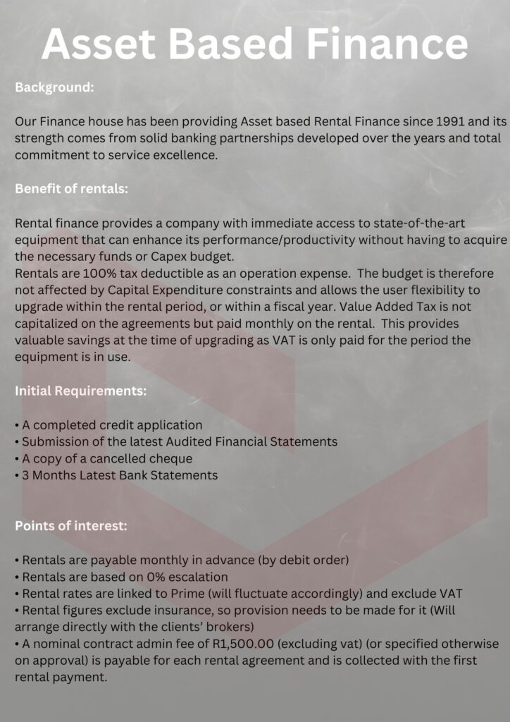 Asset Based Rentals