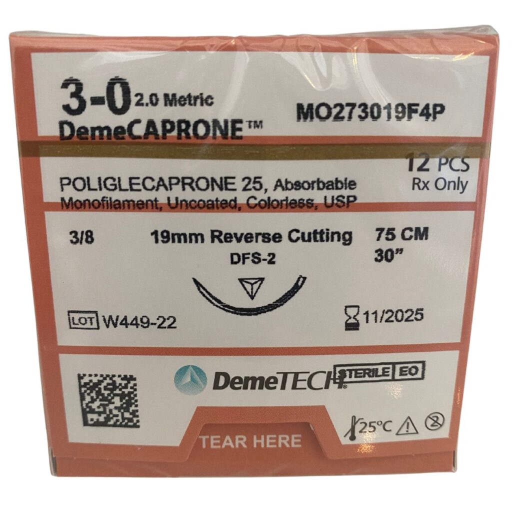 DemeCAPRONE 3-0 38 19mm Reverse Cutting 75cm